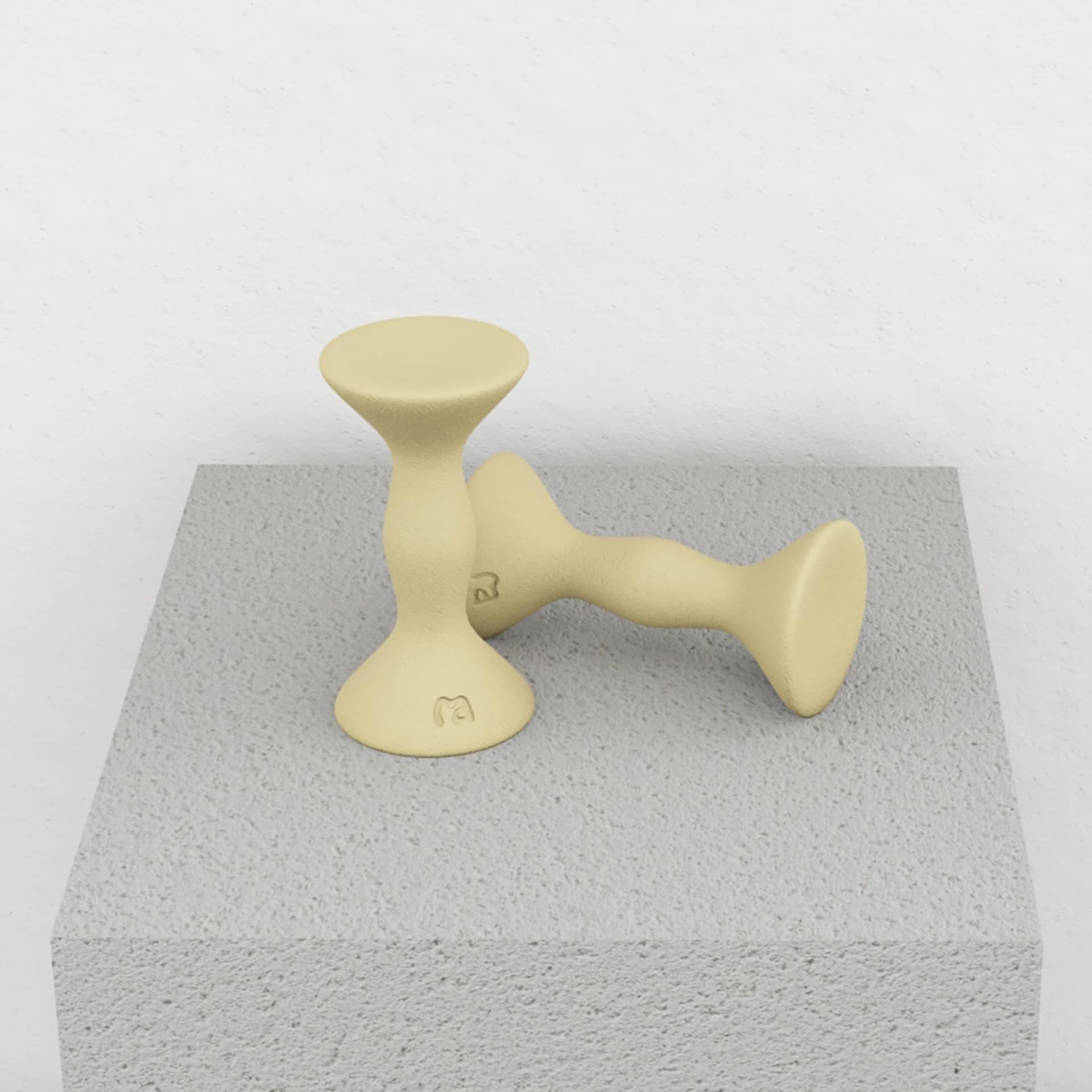 MOVART Dumbbell in Cream Yellow - side view