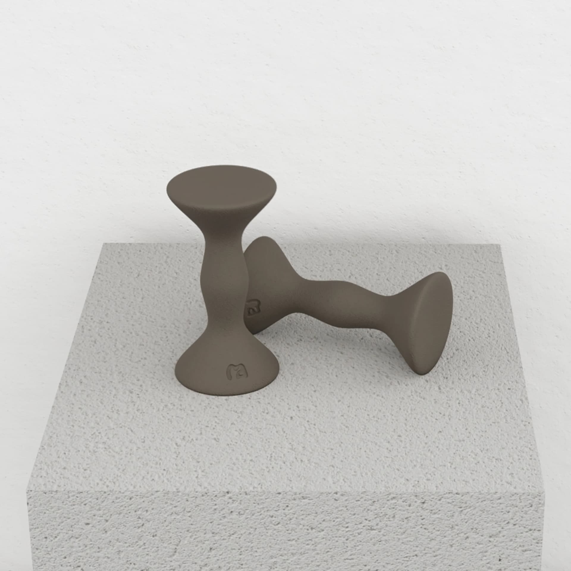 MOVART Dumbbell in Rock Brown - side view