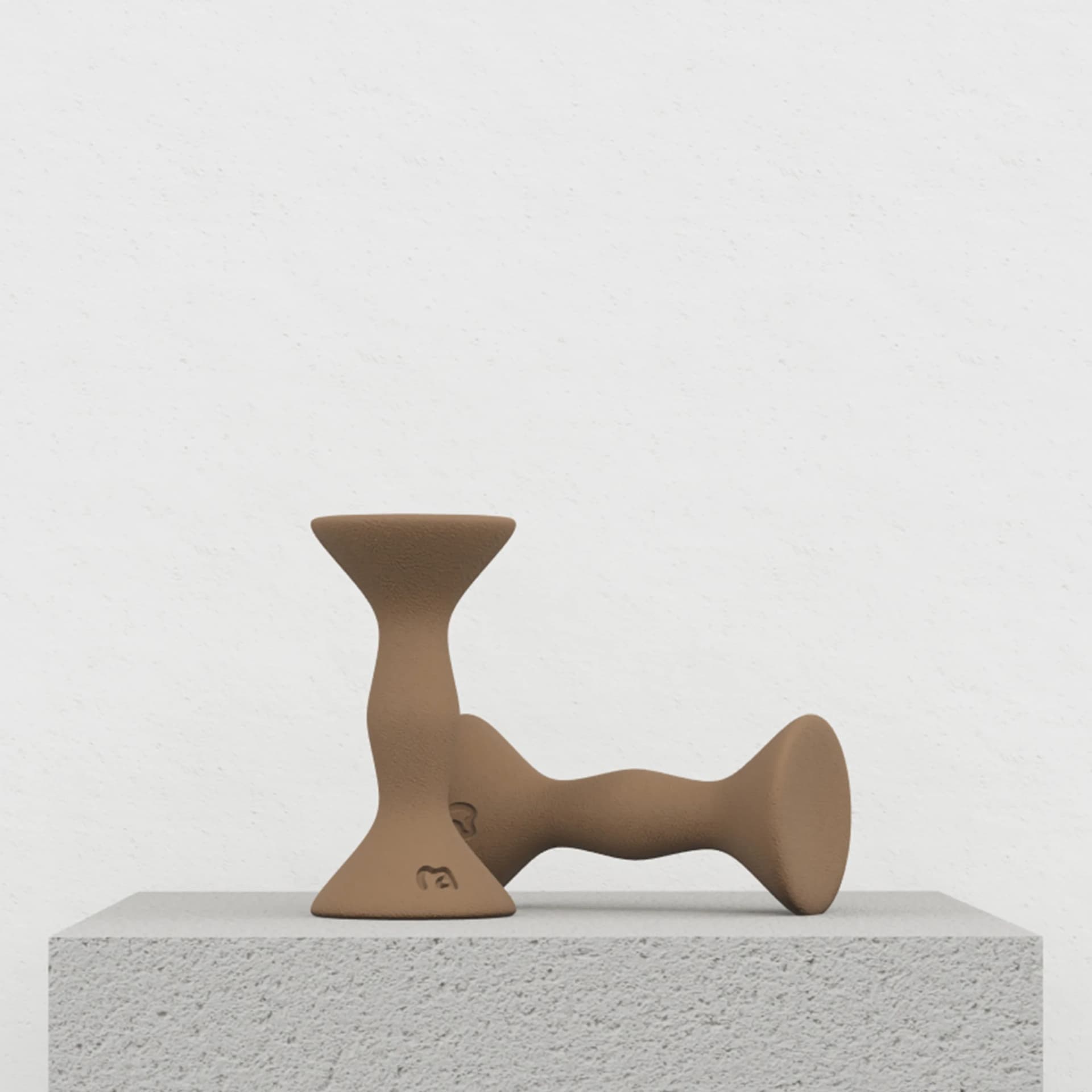 MOVART Dumbbell in Terra Brown - front view