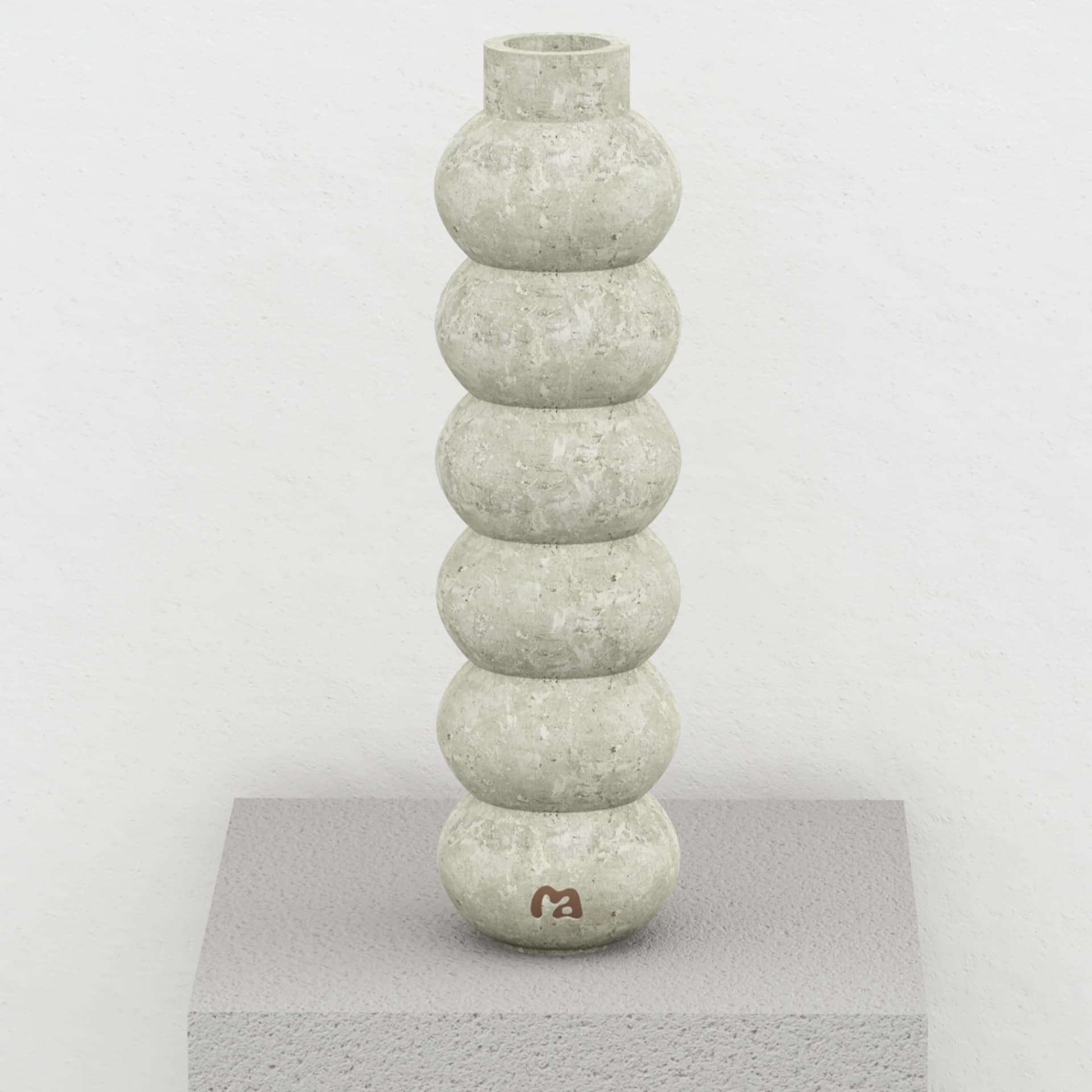 MOVART Foam Roller in Marble Grey - side view