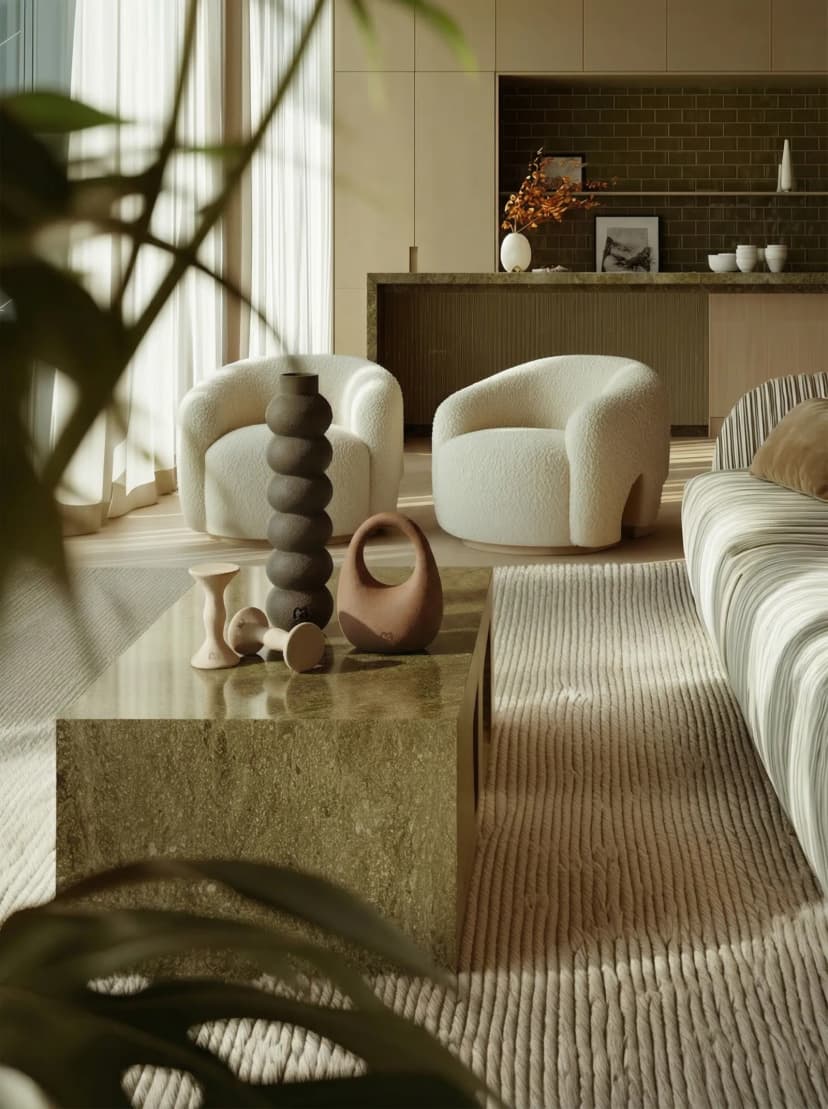 MOVART brown home gym set arranged on hardwood flooring